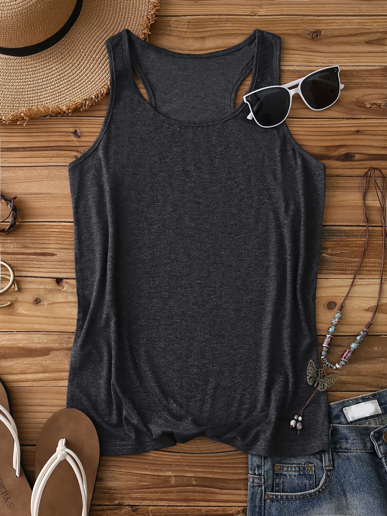 Sexy Stehkragen Unifarben Tanktop Oberteile