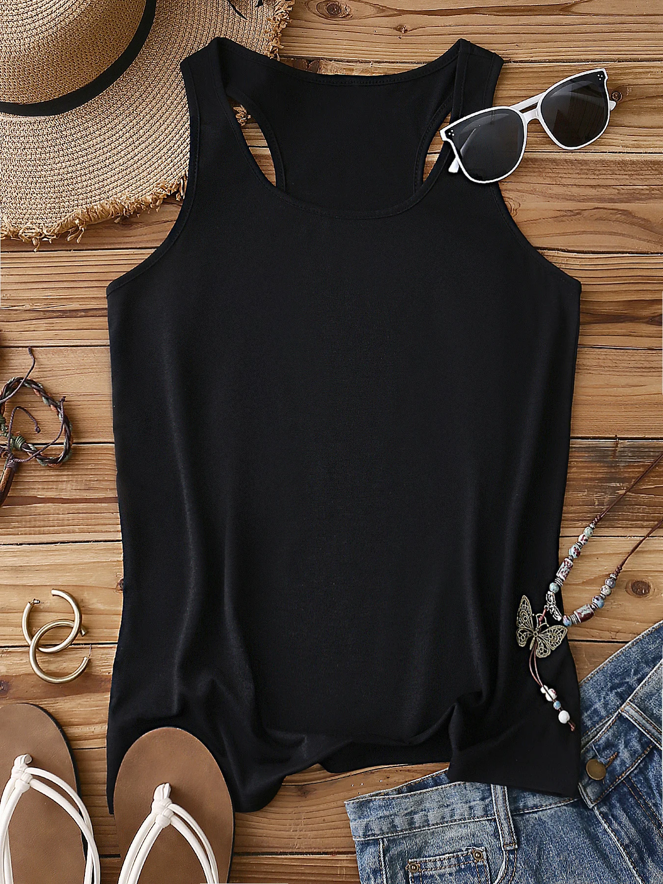 Sexy Stehkragen Unifarben Tanktop Oberteile