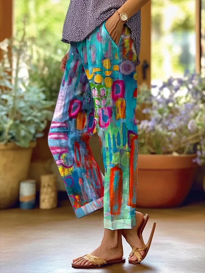 Damen Abstrakt Lang Hose Lässig Frühling/Herbst Hose
