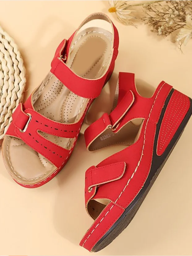 Retro Unifarben Haken und Schleife Blockabsatz Zurück leere Schuhe Nahtverarbeitung