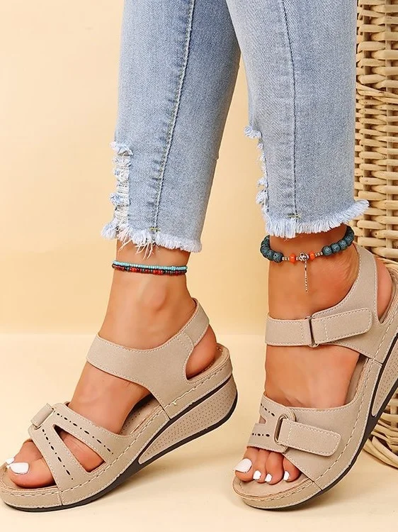 Retro Unifarben Haken und Schleife Blockabsatz Zurück leere Schuhe Nahtverarbeitung