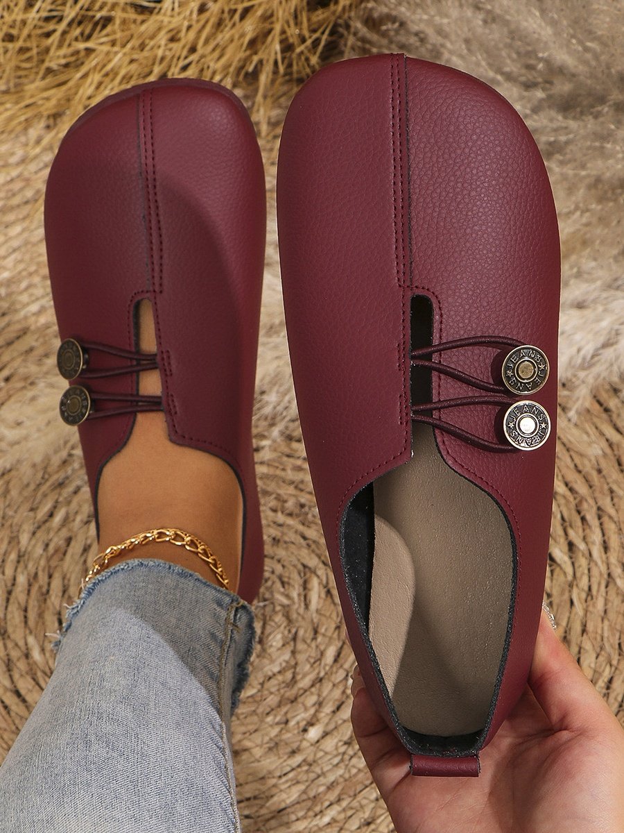 Lässig Unifarben Tragbar Slip On Flach Flache Schuhe Schnalle