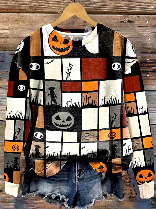Lässig Rundhals Textbriefe Sweatshirt