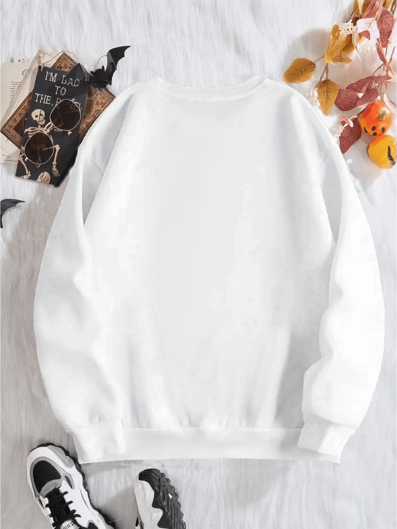 Lässig Rundhals Unifarben Sweatshirt