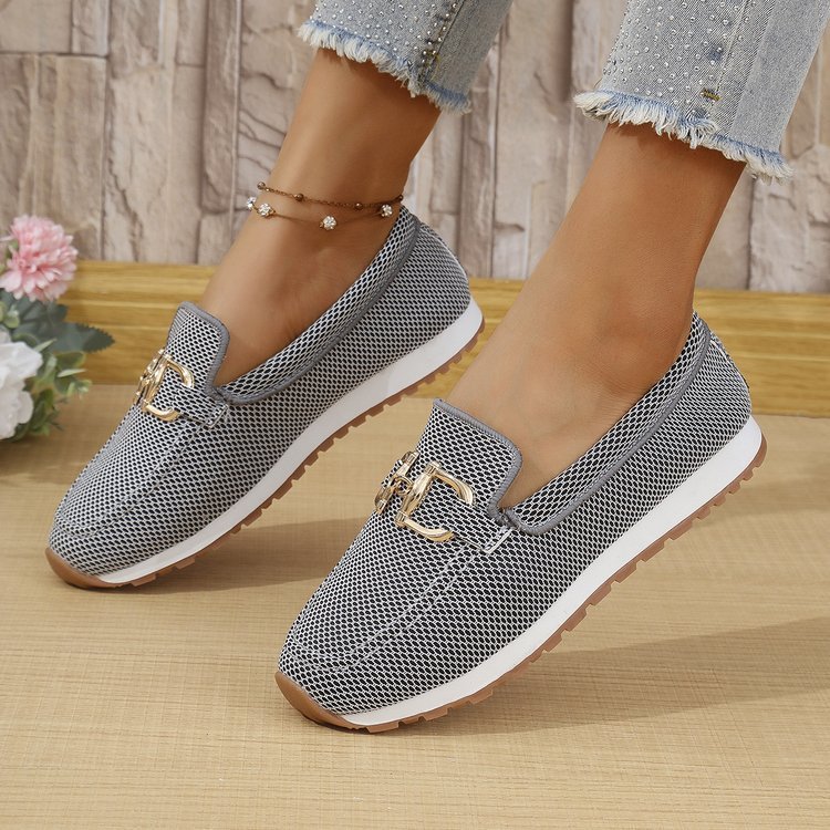 Retro Unifarben Slip On Flach Slip On