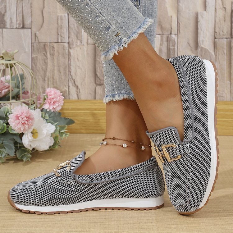 Retro Unifarben Slip On Flach Slip On