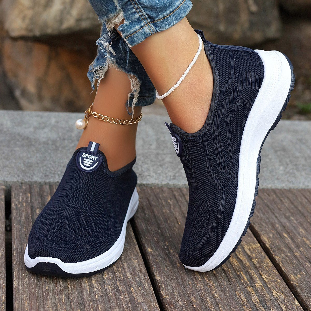 Lässig Unifarben Slip On Niedrig Slip On