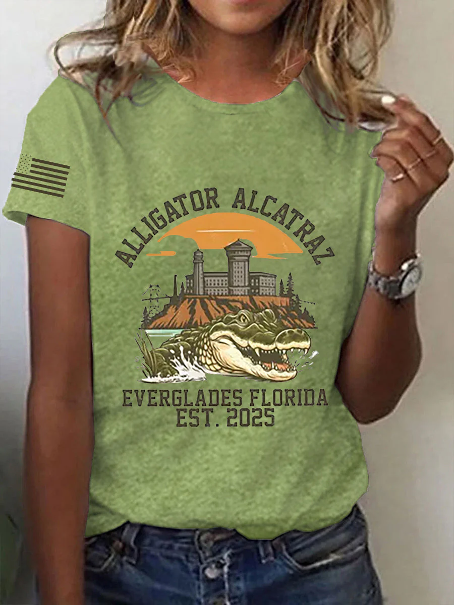 Lässig Tier Rundhals Kurzarm T-Shirt
