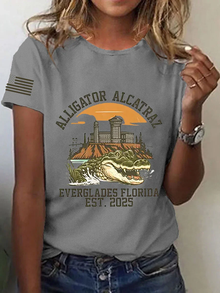 Lässig Tier Rundhals Kurzarm T-Shirt