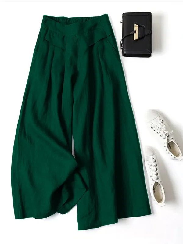 Damen Unifarben Lang Elastische Taille Hose Lässig Frühling/Herbst Hose