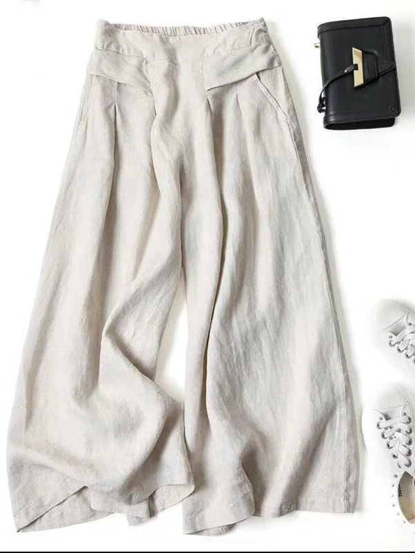 Damen Unifarben Lang Elastische Taille Hose Lässig Frühling/Herbst Hose