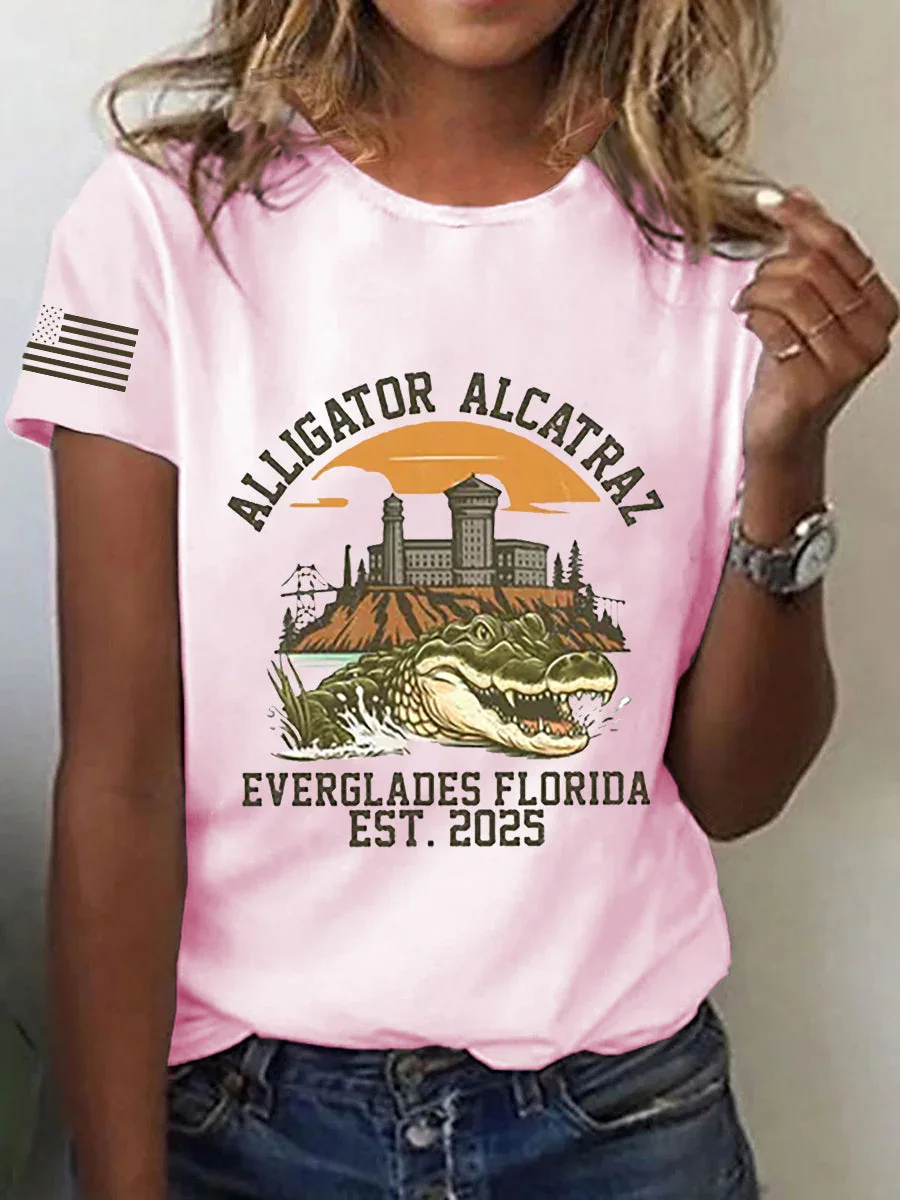 Lässig Tier Rundhals Kurzarm T-Shirt