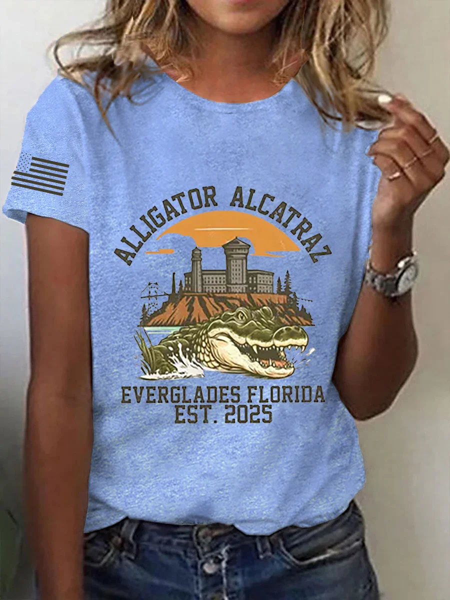 Lässig Tier Rundhals Kurzarm T-Shirt