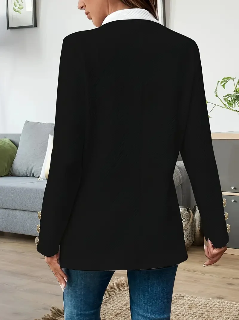 Damen Frühling/Herbst Oberbekleidung Lässig Farbblock Langarm Stehkragen Jacke