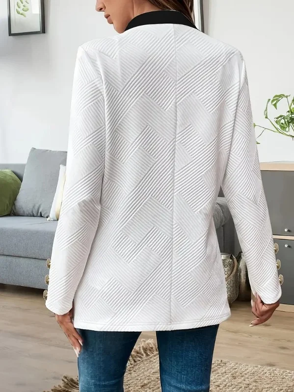 Damen Frühling/Herbst Oberbekleidung Lässig Farbblock Langarm Stehkragen Jacke