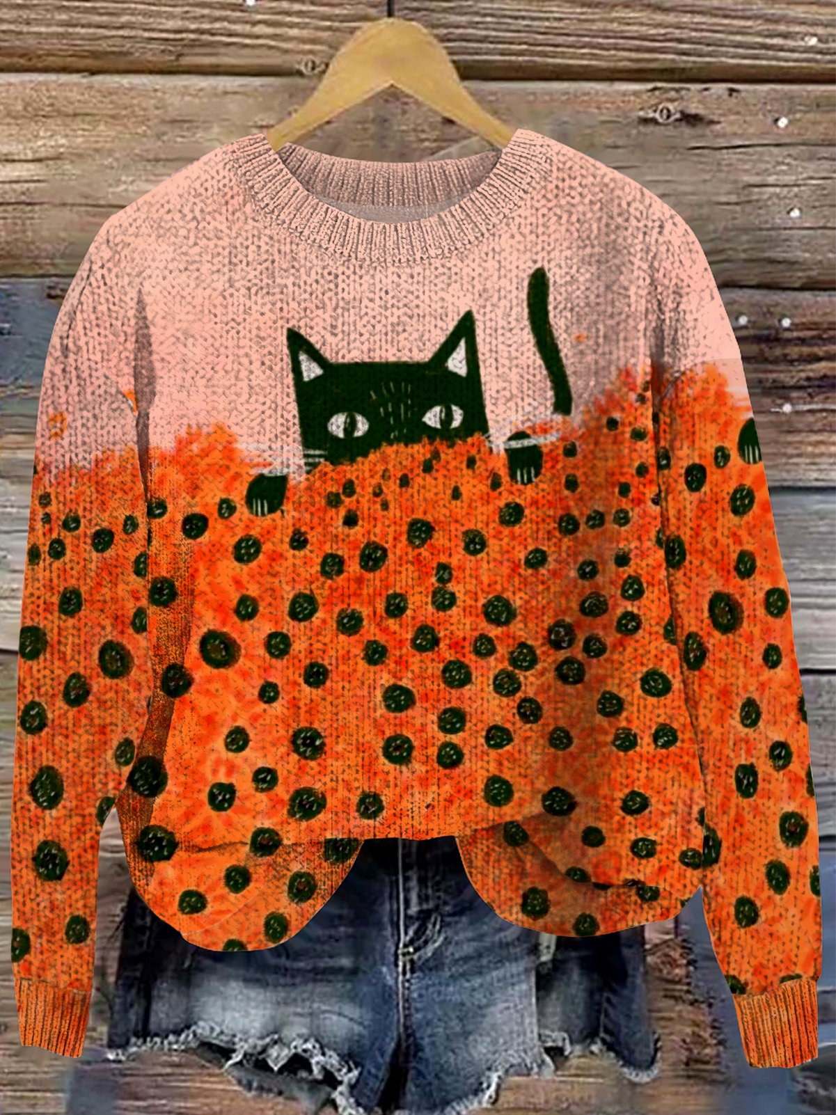 Damen Wolle/Stricken Tier Langarm Bequem Lässig Pullover