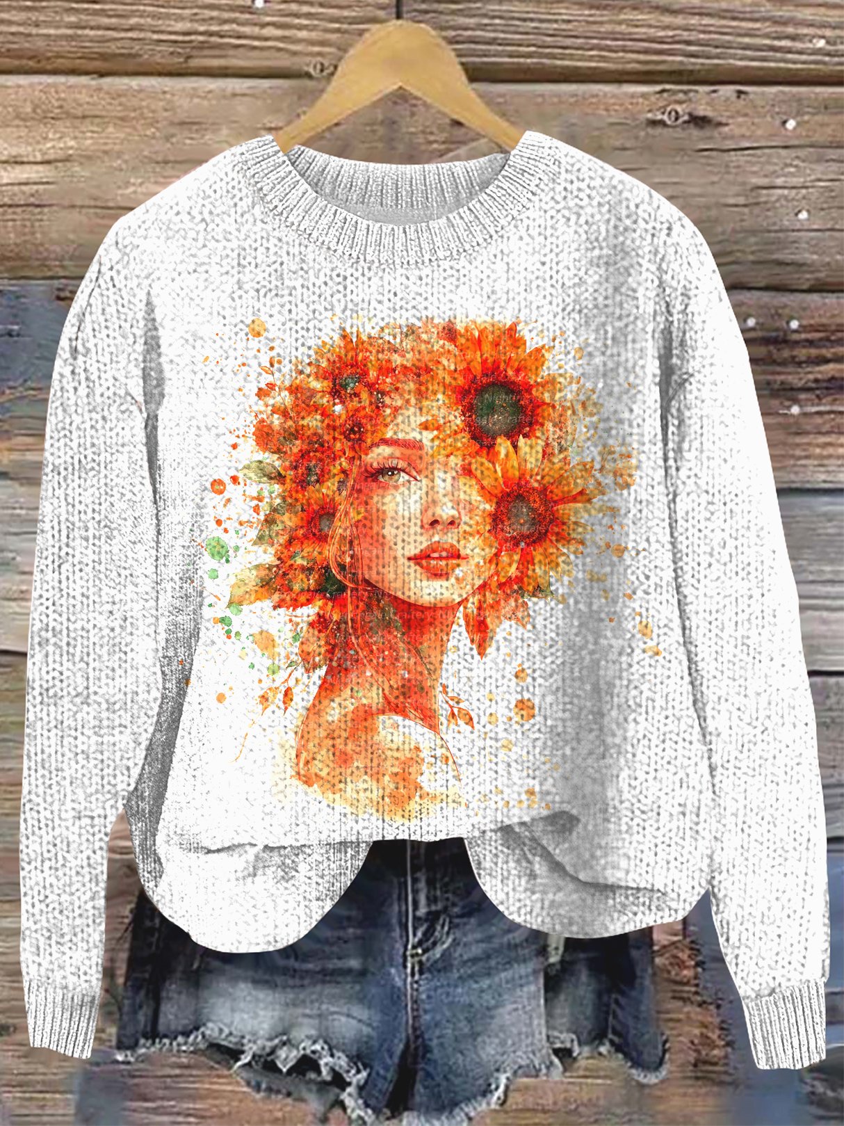 Damen Wolle/Stricken Tier Langarm Bequem Lässig Pullover