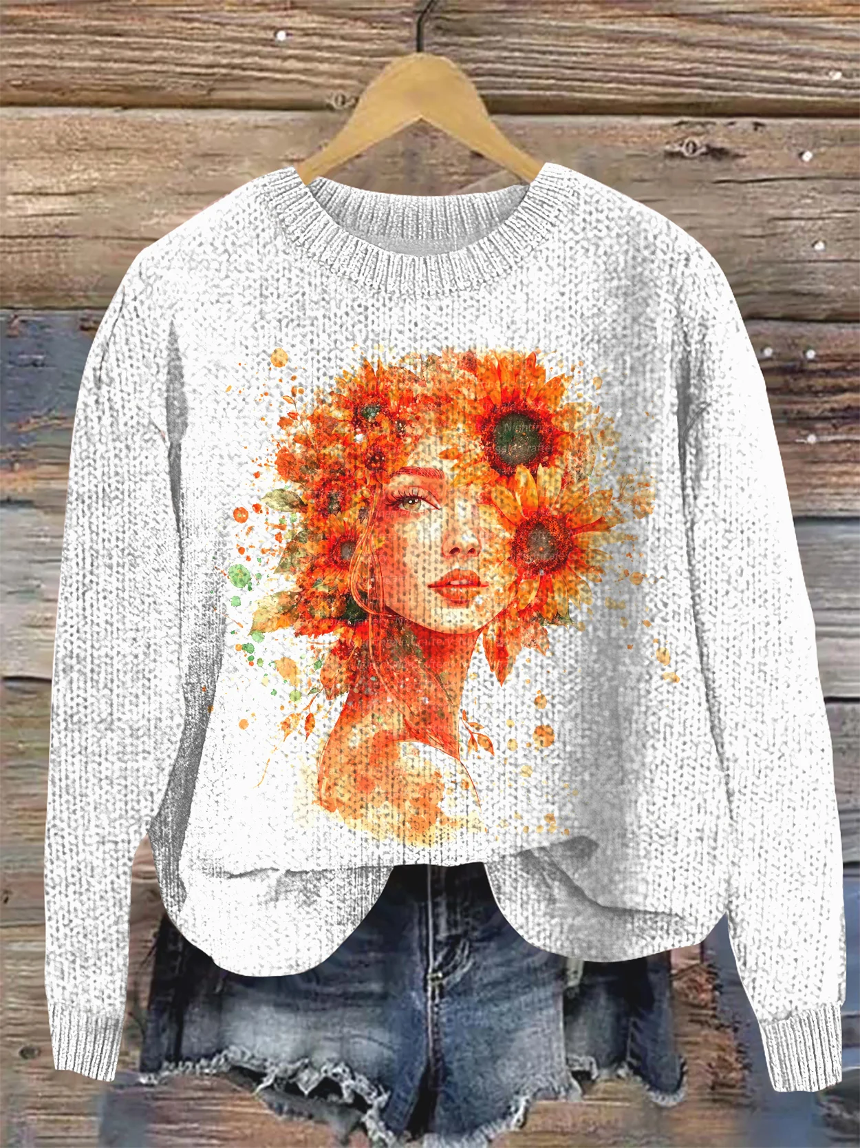 Damen Wolle/Stricken Tier Langarm Bequem Lässig Pullover
