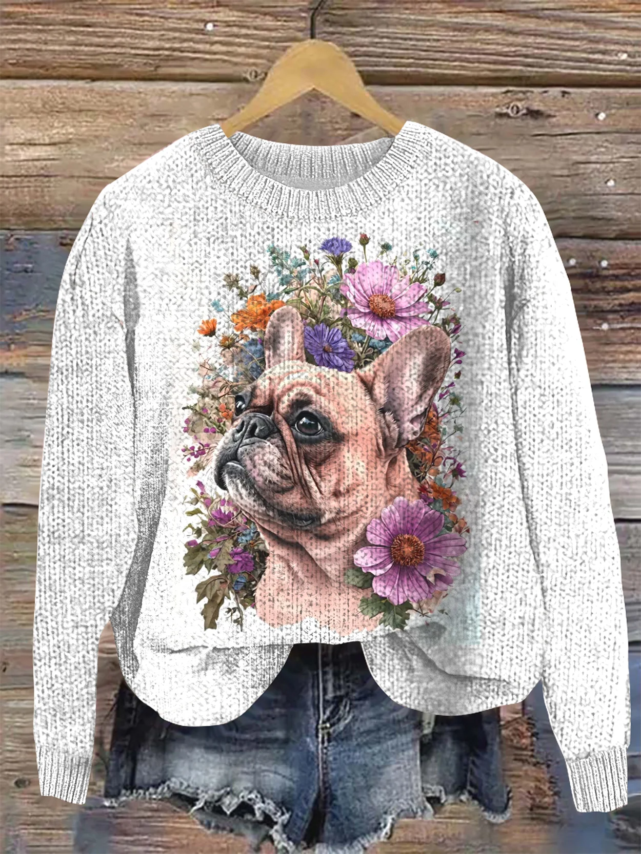 Damen Wolle/Stricken Tier Langarm Bequem Lässig Pullover
