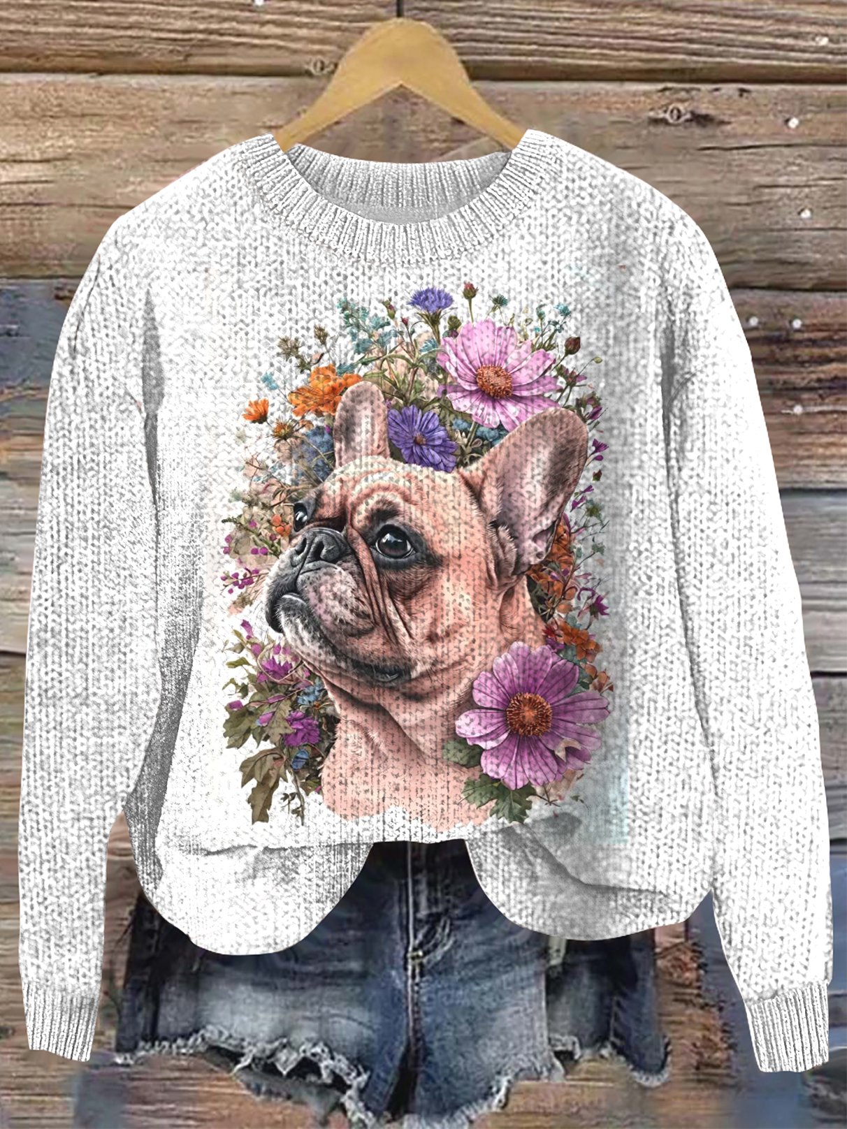 Damen Wolle/Stricken Tier Langarm Bequem Lässig Pullover
