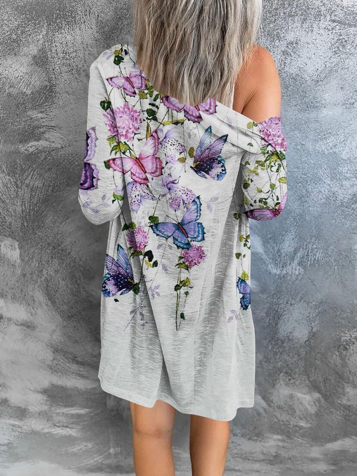Damen Frühling/Herbst Oberbekleidung Sexy Print Geometrisch Dreiviertelärmel Schalkragen Jacke