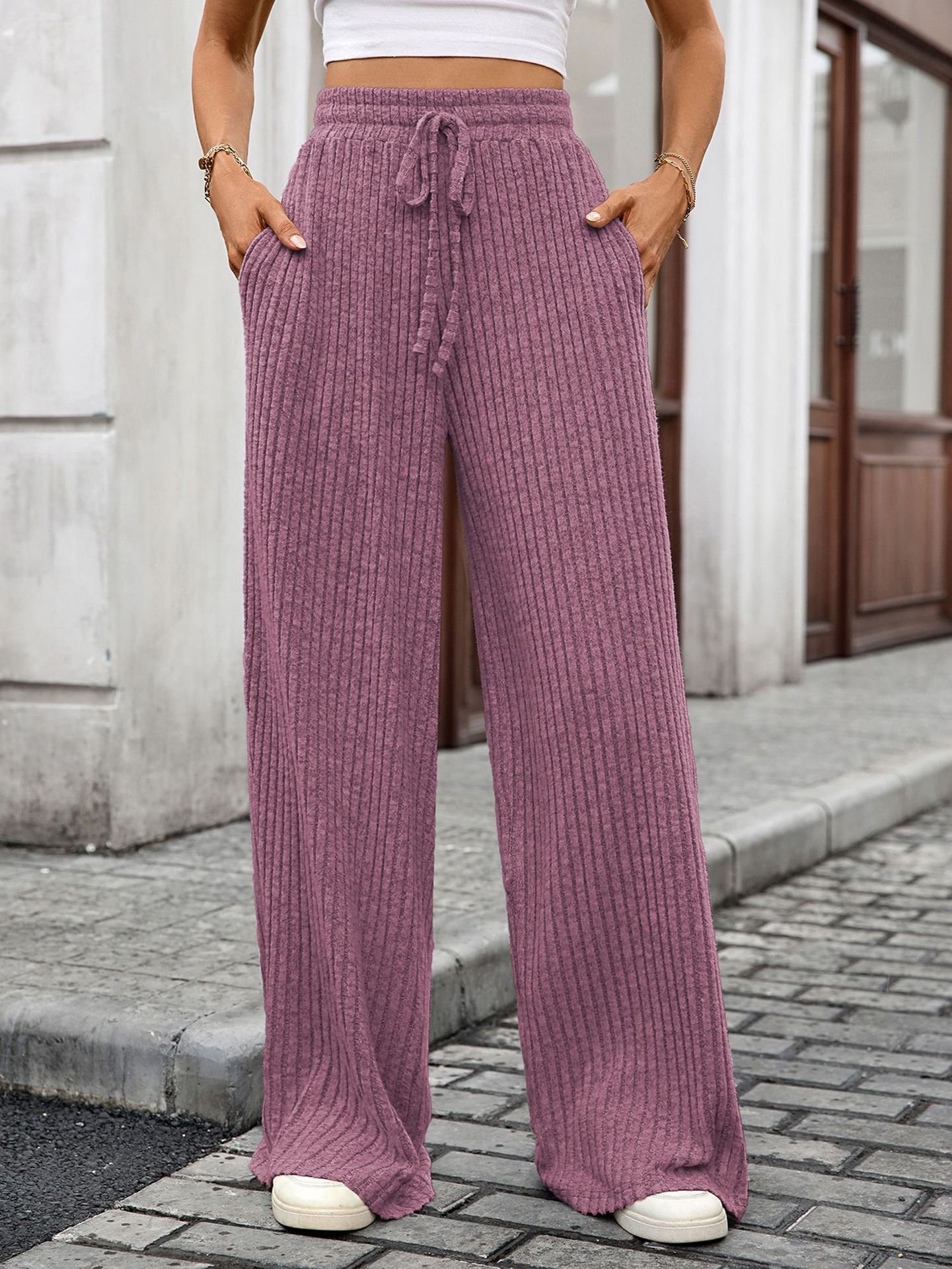 Damen Unifarben Lang Hose Lässig Frühling/Herbst Hose