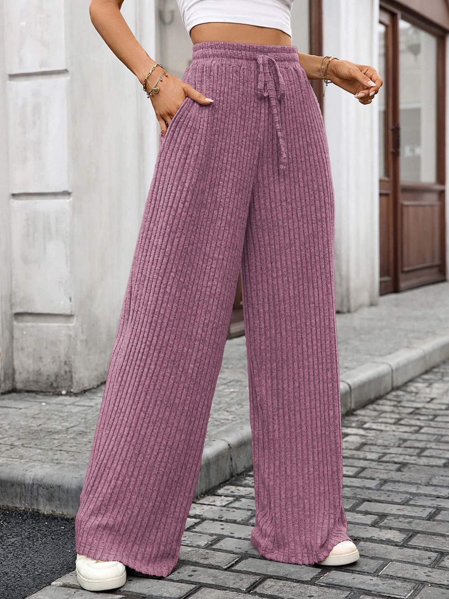 Damen Unifarben Lang Hose Lässig Frühling/Herbst Hose