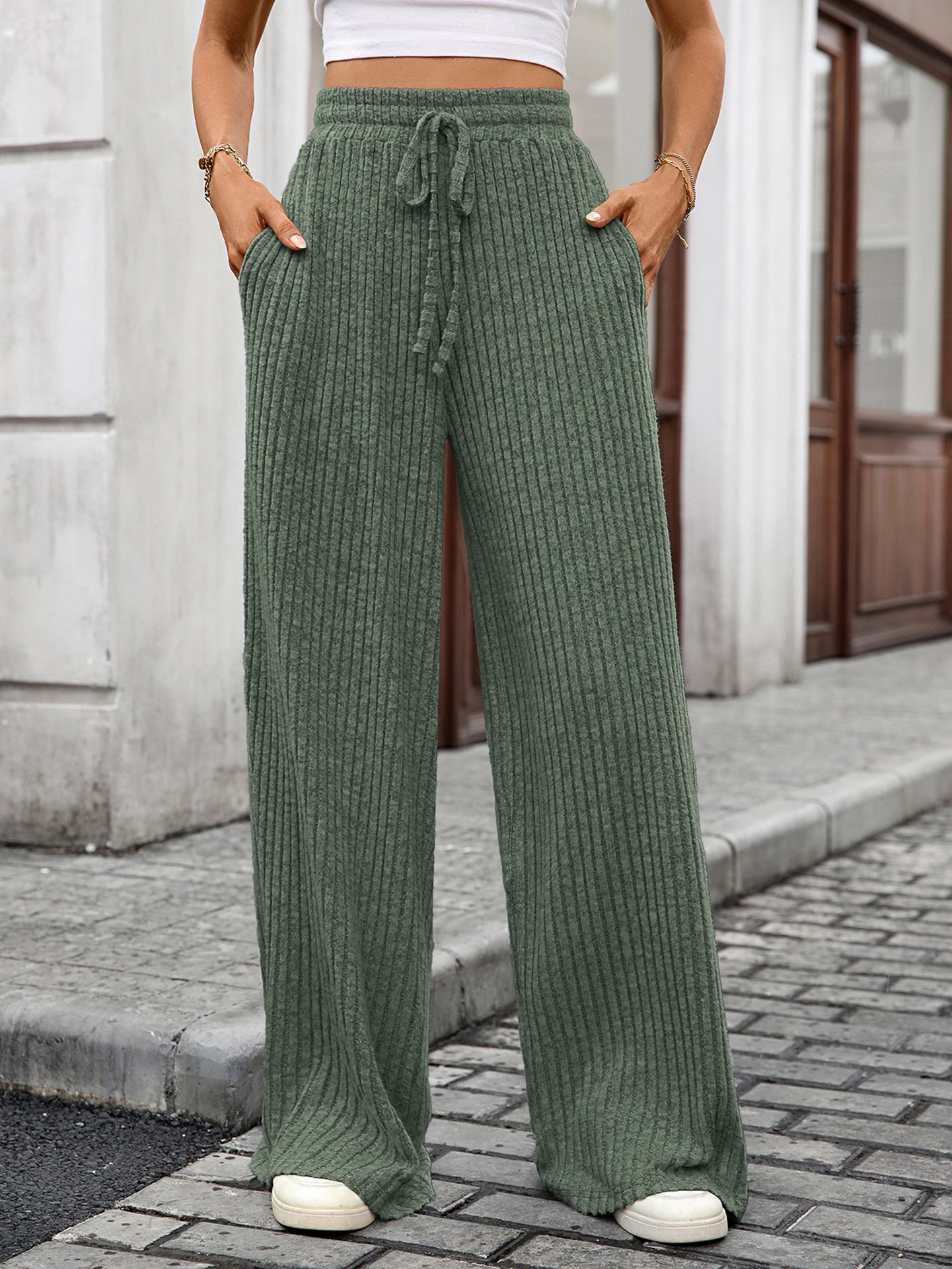 Damen Unifarben Lang Hose Lässig Frühling/Herbst Hose