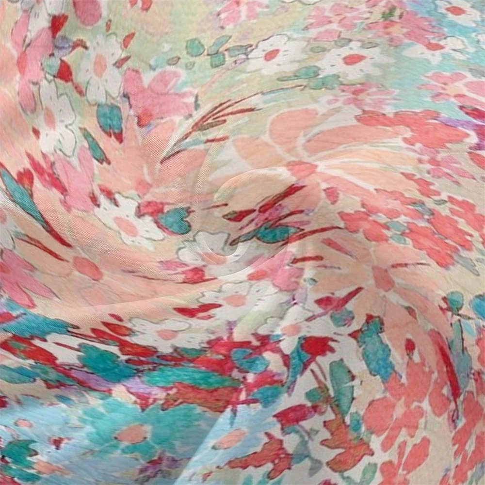 Damen Geblümt Puffärmel Frühling/Herbst Kleid V-Ausschnitt Langarm A-Linien-Kleid