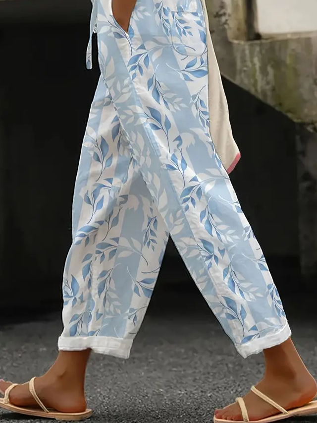 Damen Geblümt Lang Hose Lässig Frühling/Herbst Hose
