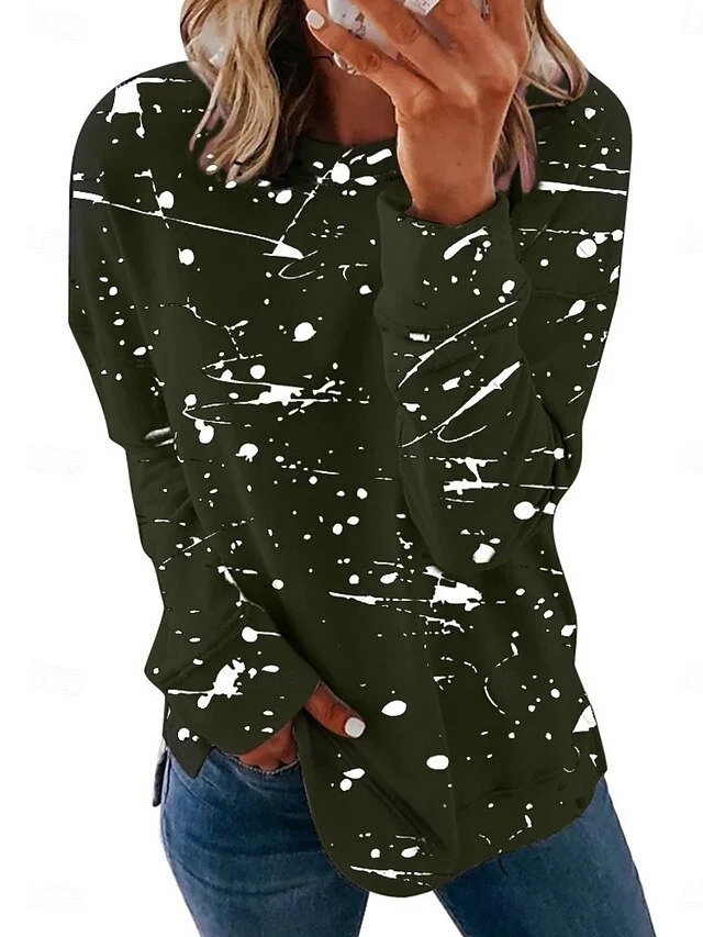 Lässig Rundhals Abstrakt Grafik Sweatshirt