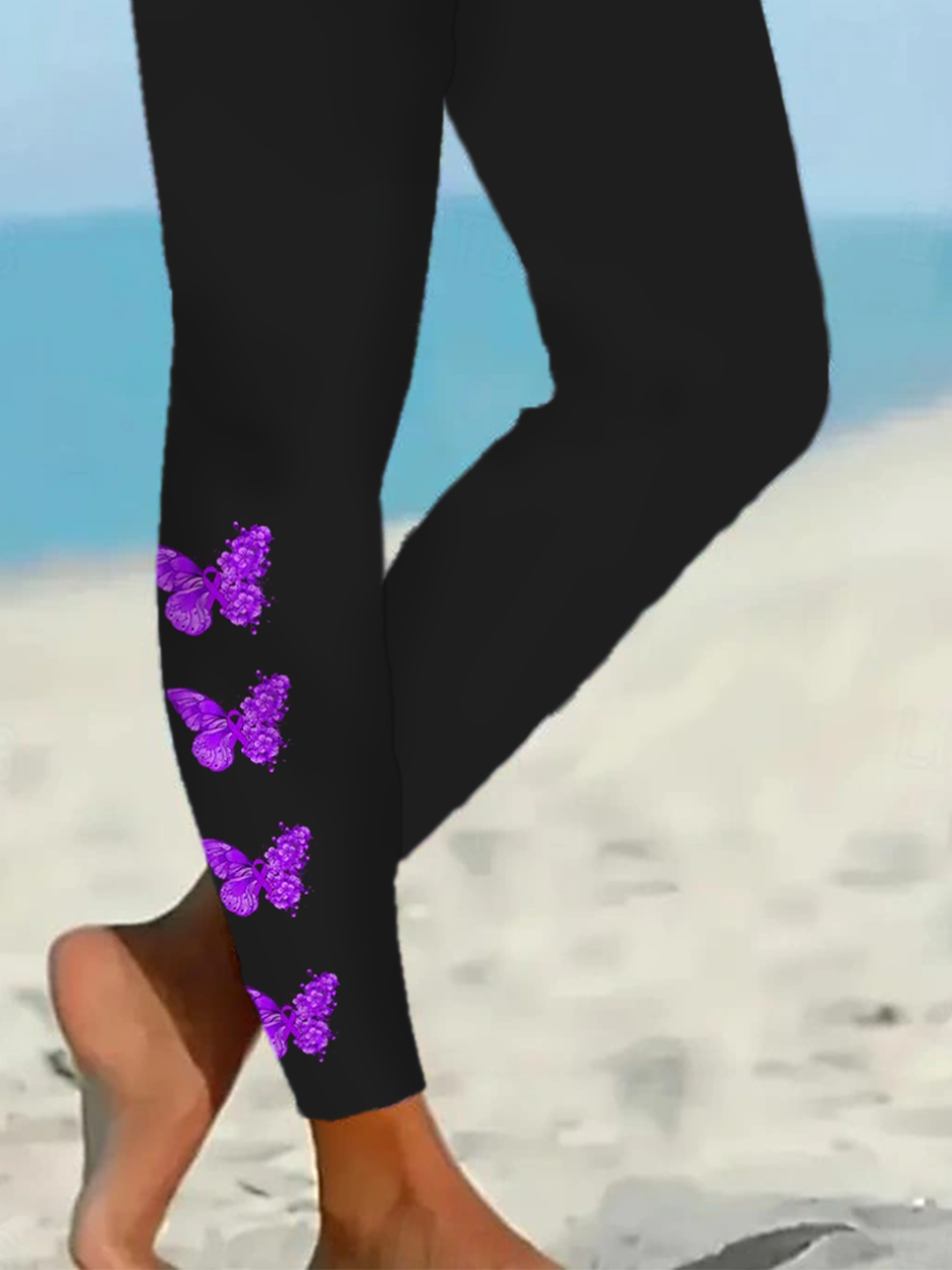 Damen Schmetterling Lässig Alle Jahreszeiten Print Lang Leggings