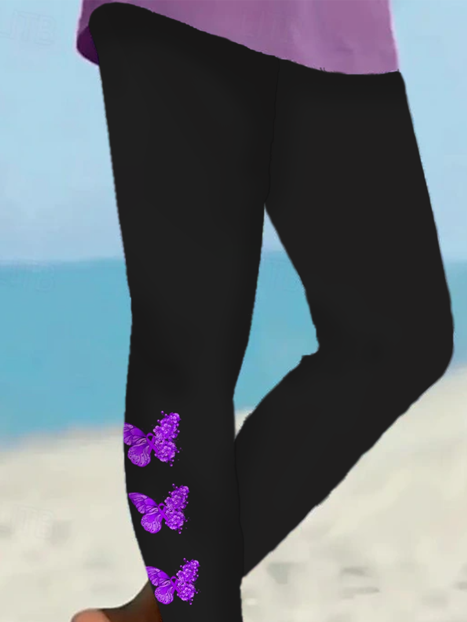 Damen Schmetterling Lässig Alle Jahreszeiten Print Lang Leggings