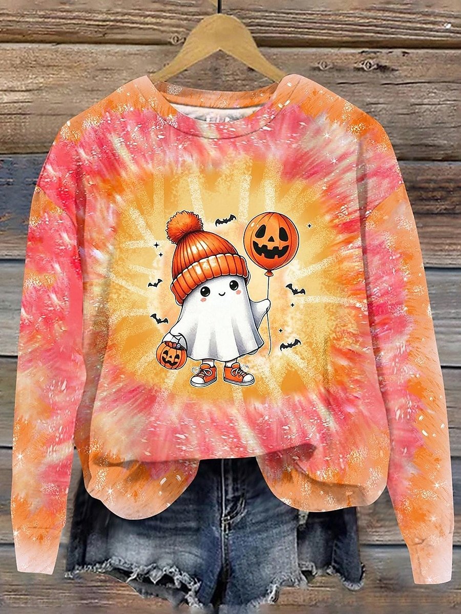 Lässig Rundhals Halloween Sweatshirt