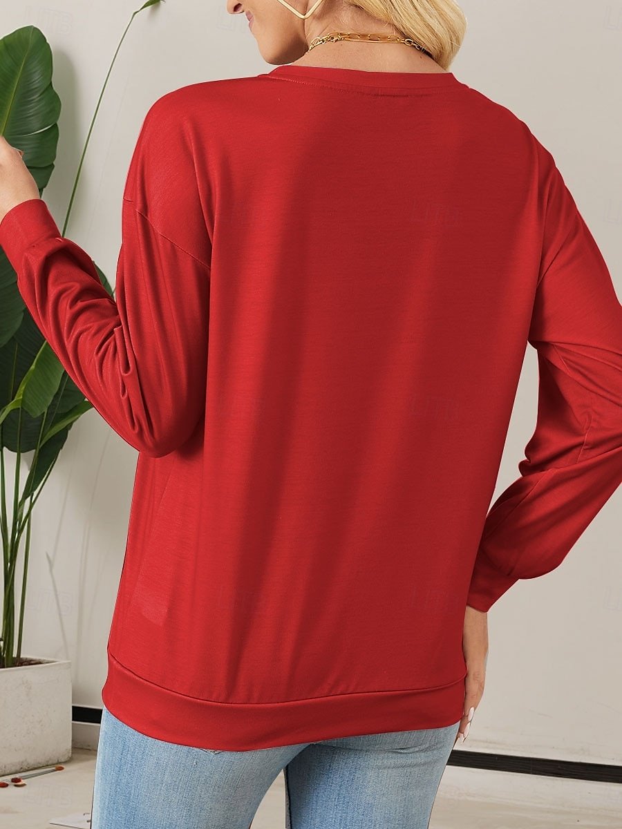 Lässig Rundhals Geometrisch Sweatshirt