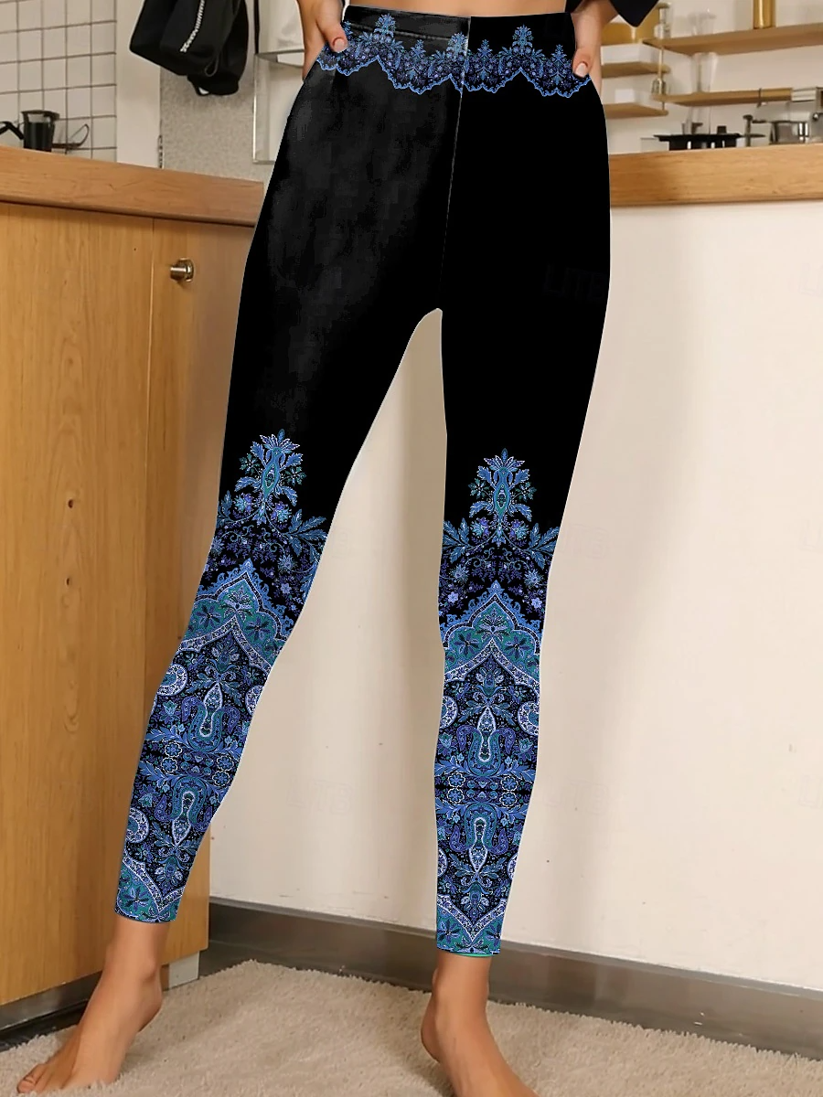 Damen Nationalität/ethn Retro Alle Jahreszeiten Lang Leggings