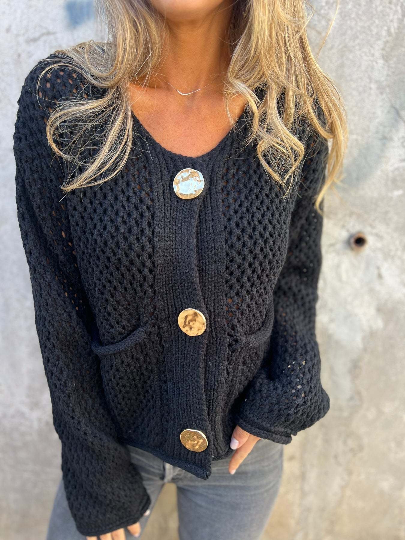 Damen Baumwolle Unifarben Langarm Bequem Lässig Pullover