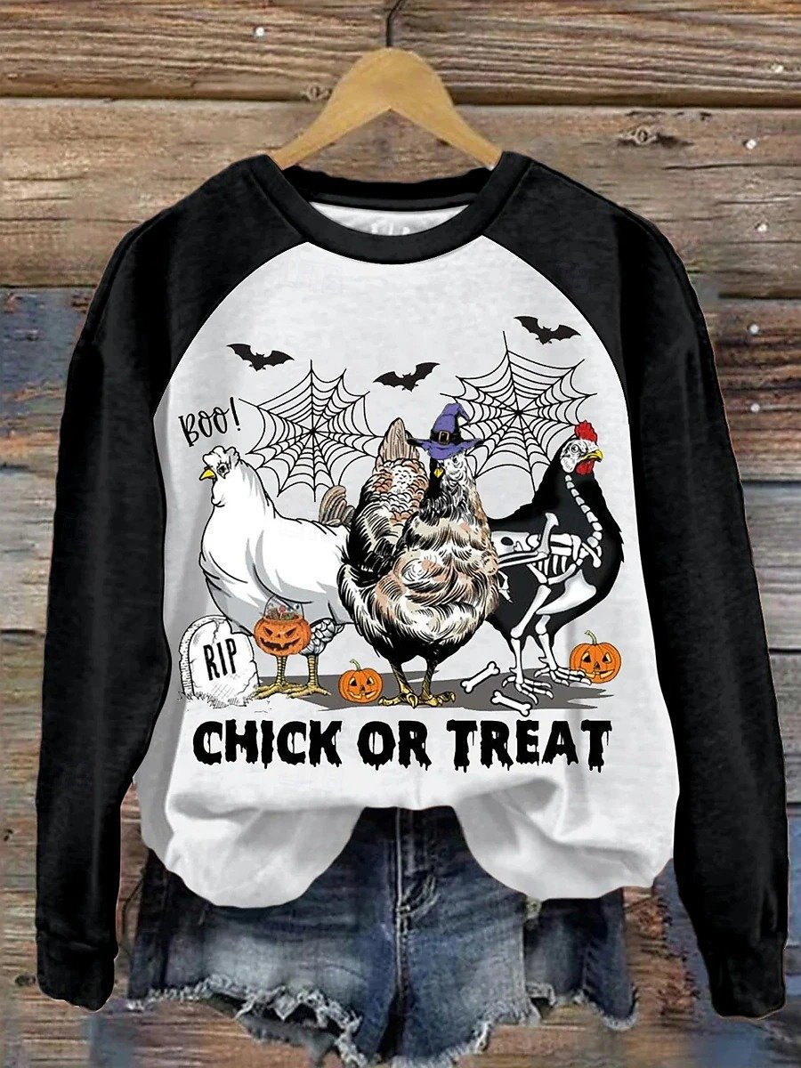 Retro Rundhals Halloween Sweatshirt
