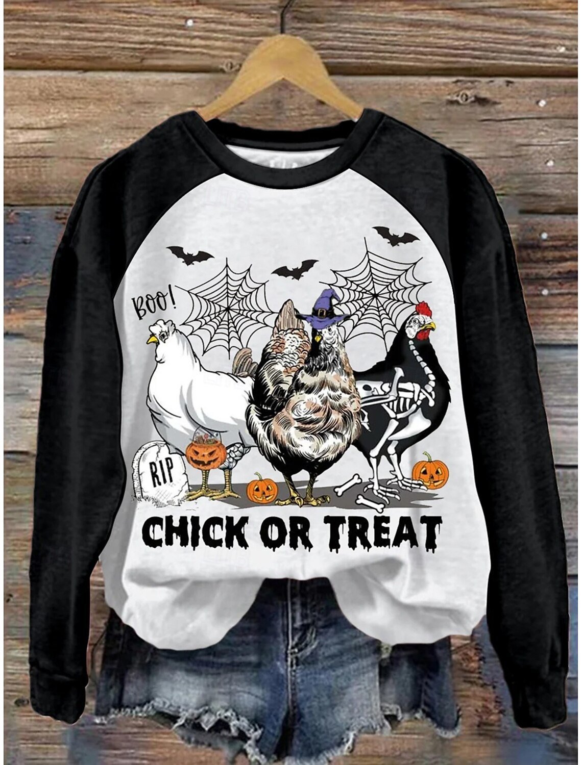 Retro Rundhals Halloween Sweatshirt