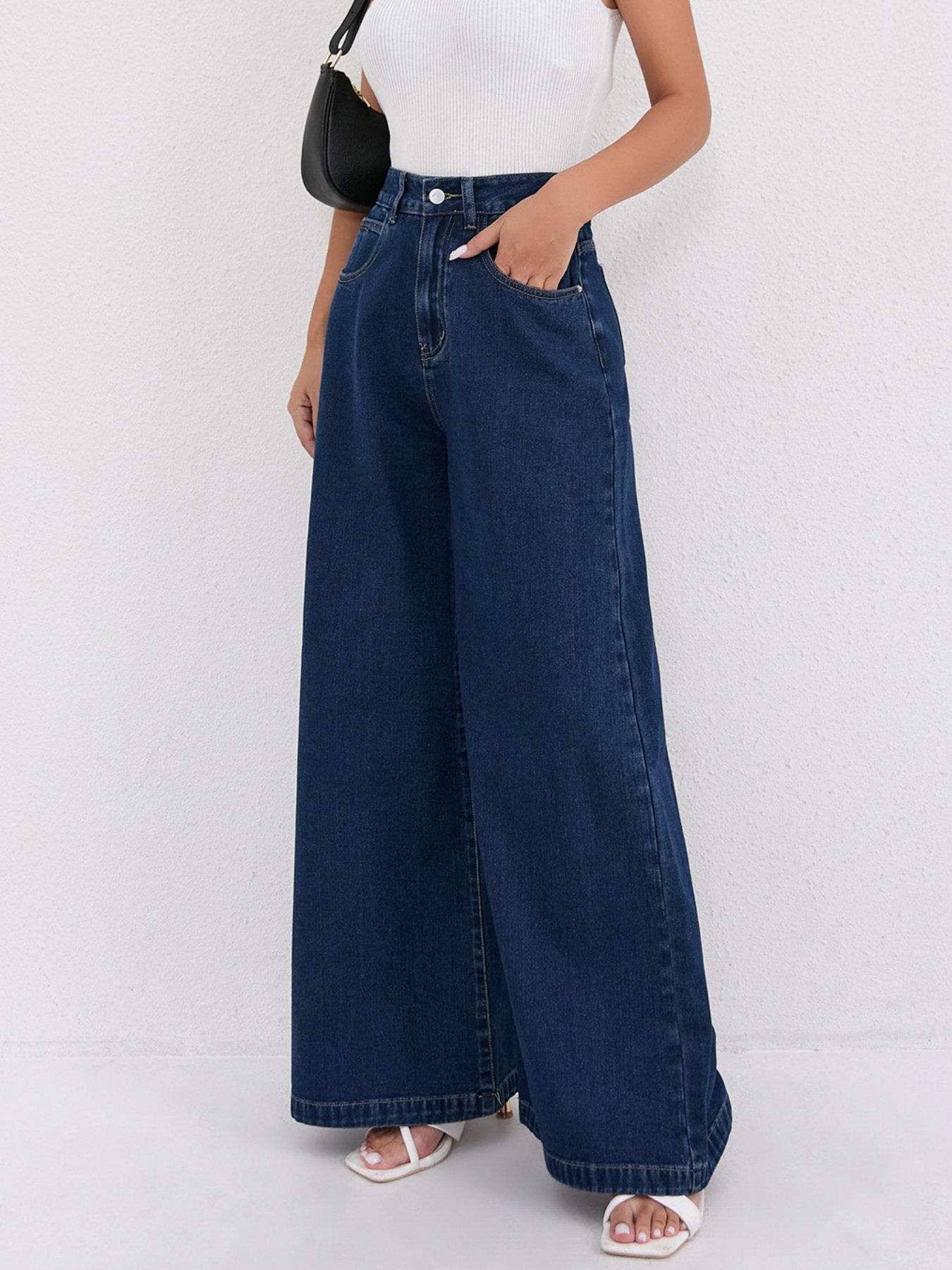 Damen Unifarben Lang Hose Retro Frühling/Herbst Hose