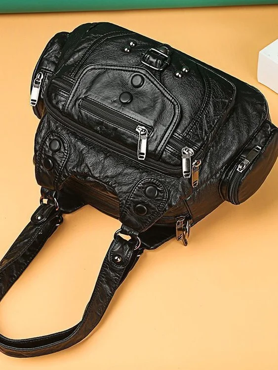 Retro Modisch eine Schulter Umhängetasche Handtasche Gewaschen Weich Leder Damen Tasche