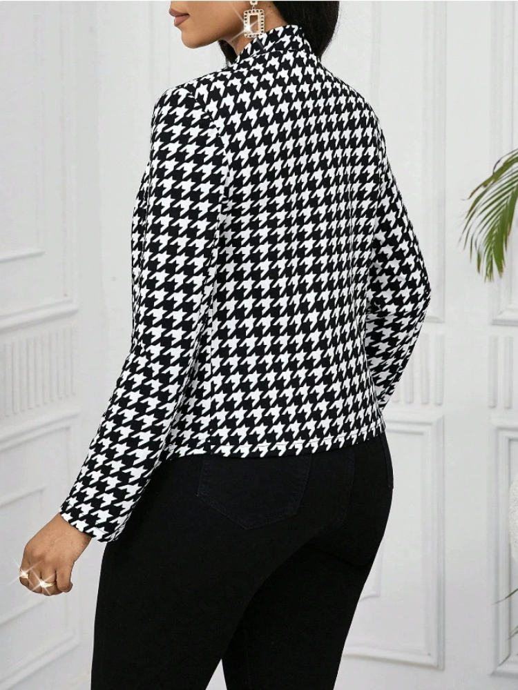 Damen Frühling/Herbst Oberbekleidung Lässig Geometrisch Langarm Stehkragen Jacke