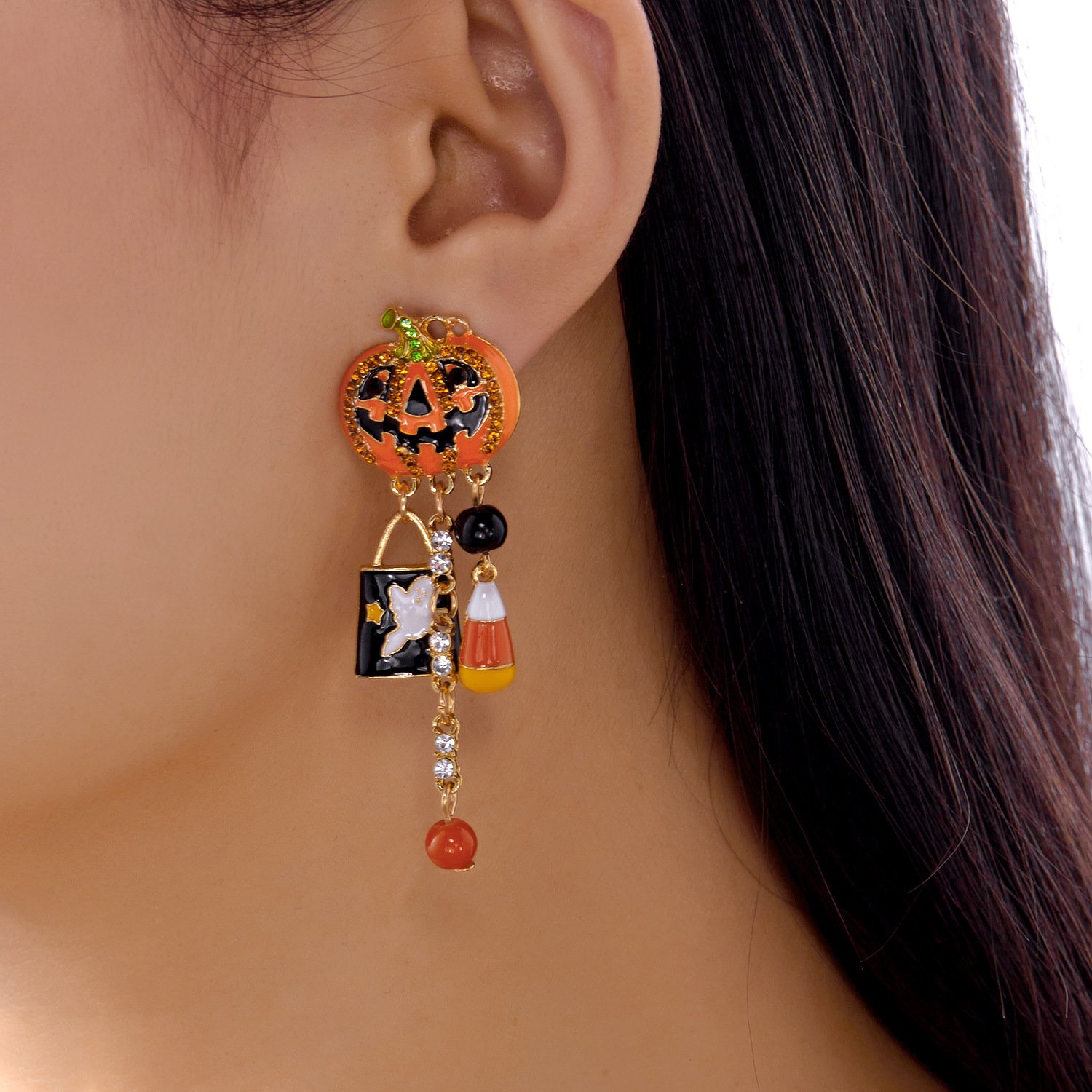 Halloween Ohrringe Kürbis Gothisch Quaste Damen Ohrringe
