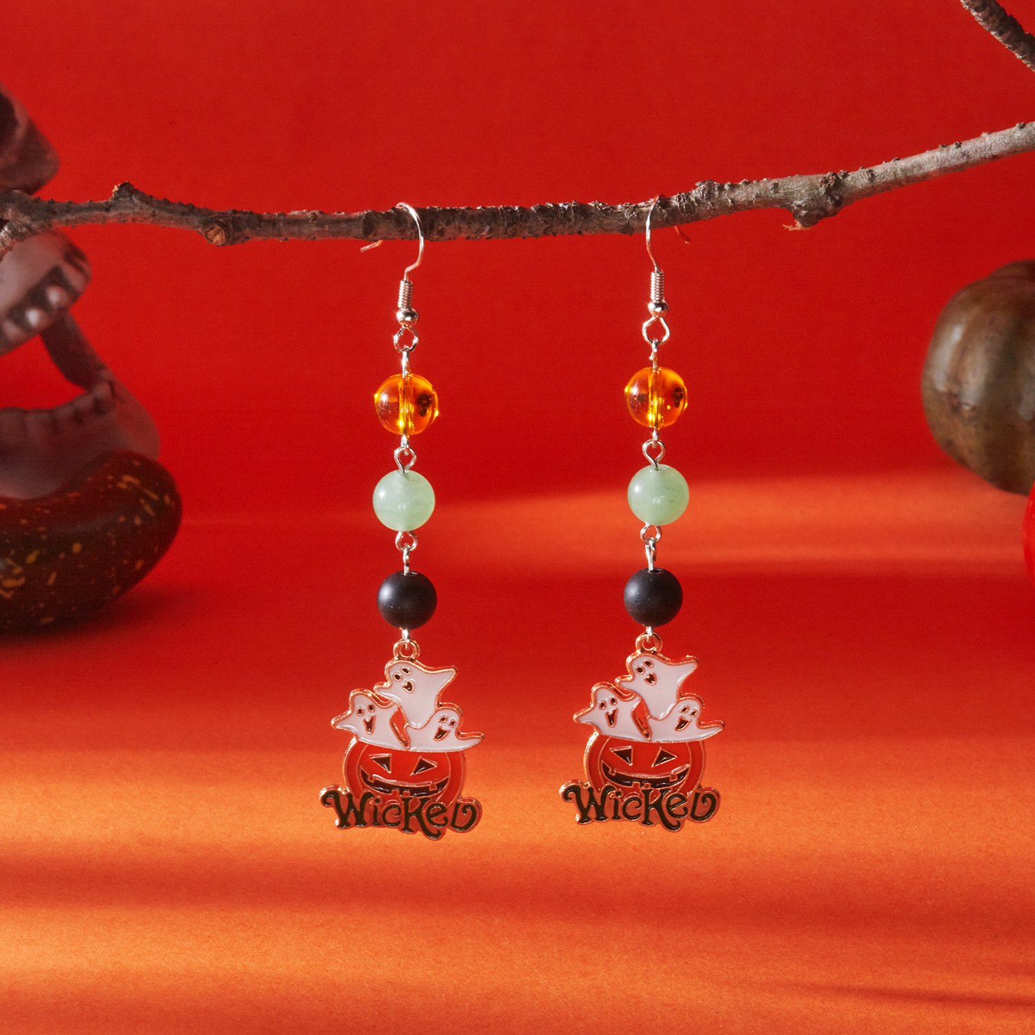 Halloween Kürbis Pendant Ohrringe Gothisch Quaste Damen Ohrringe