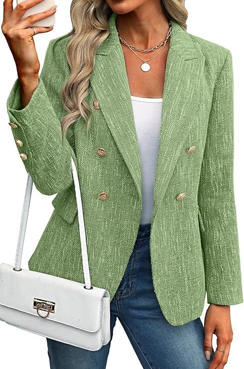 Damen Unifarben Frühling/Herbst Oberbekleidung Lässig Langarm Schalkragen Regelmäßig Blazer