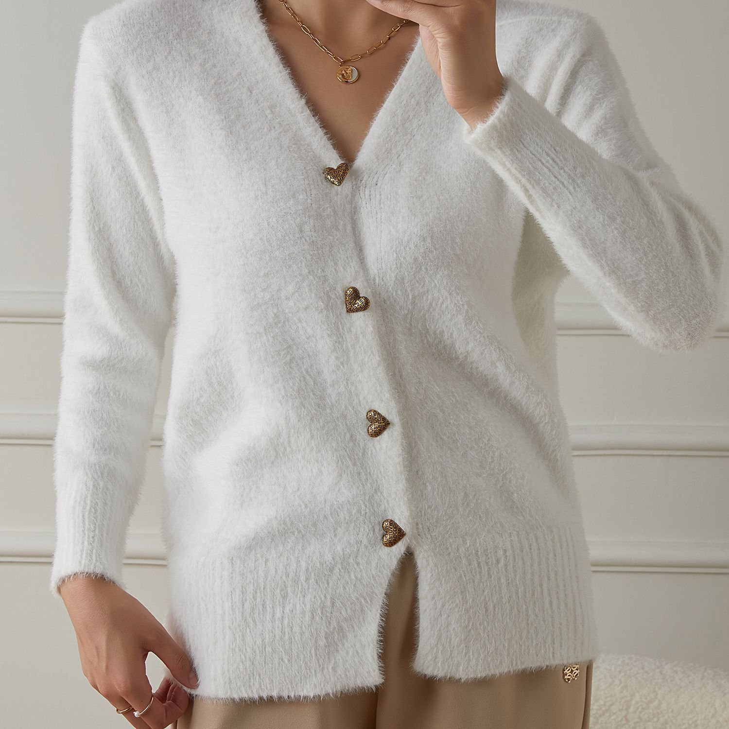 Damen Baumwolle Unifarben Langarm Bequem Lässig Pullover