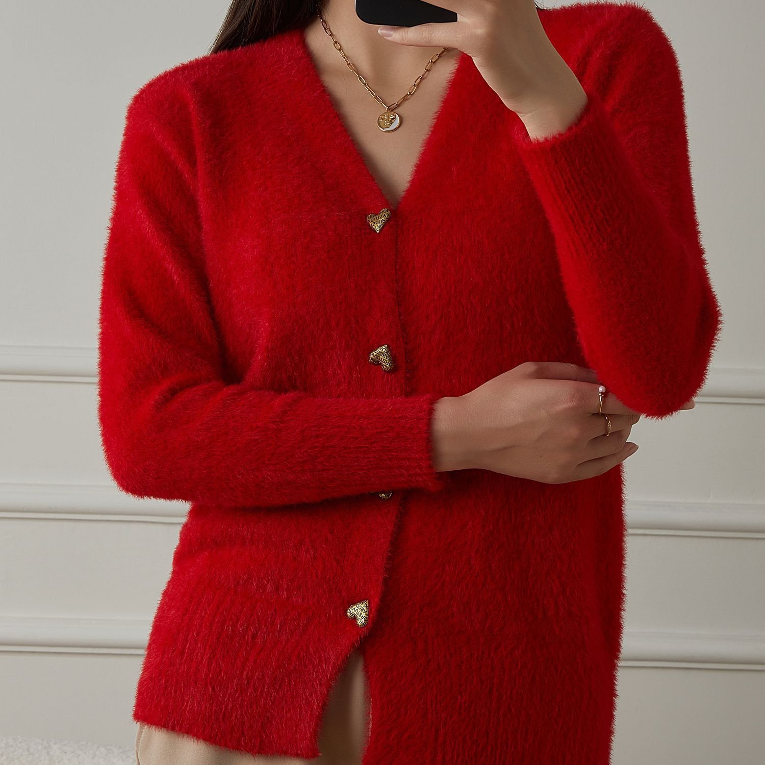 Damen Baumwolle Unifarben Langarm Bequem Lässig Pullover