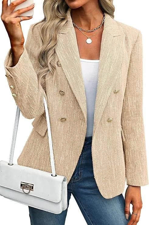 Damen Unifarben Frühling/Herbst Oberbekleidung Lässig Langarm Schalkragen Regelmäßig Blazer