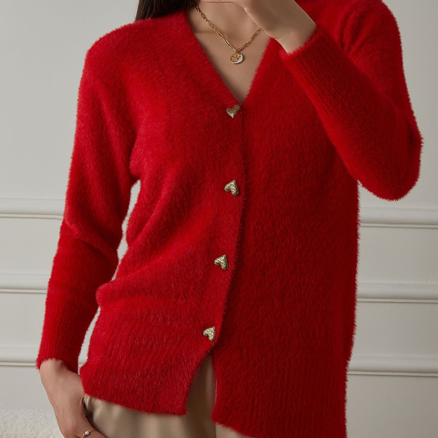 Damen Baumwolle Unifarben Langarm Bequem Lässig Pullover