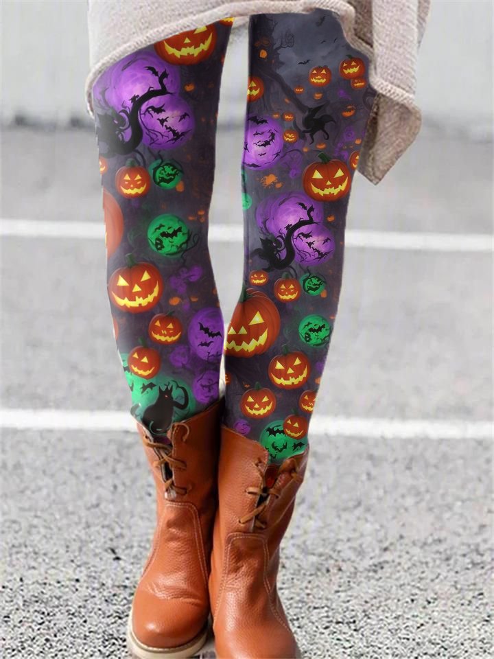 Damen Kariert Retro Alle Jahreszeiten Lang Leggings